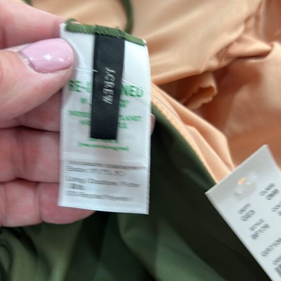 J. crew Olive Green Ruched Spaghetti strap swimsuit NWT - Picture 14 of 16